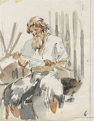 Ильинский Игорь Александрович. Семь подготовительных эскизов иллюстраций к кн.: